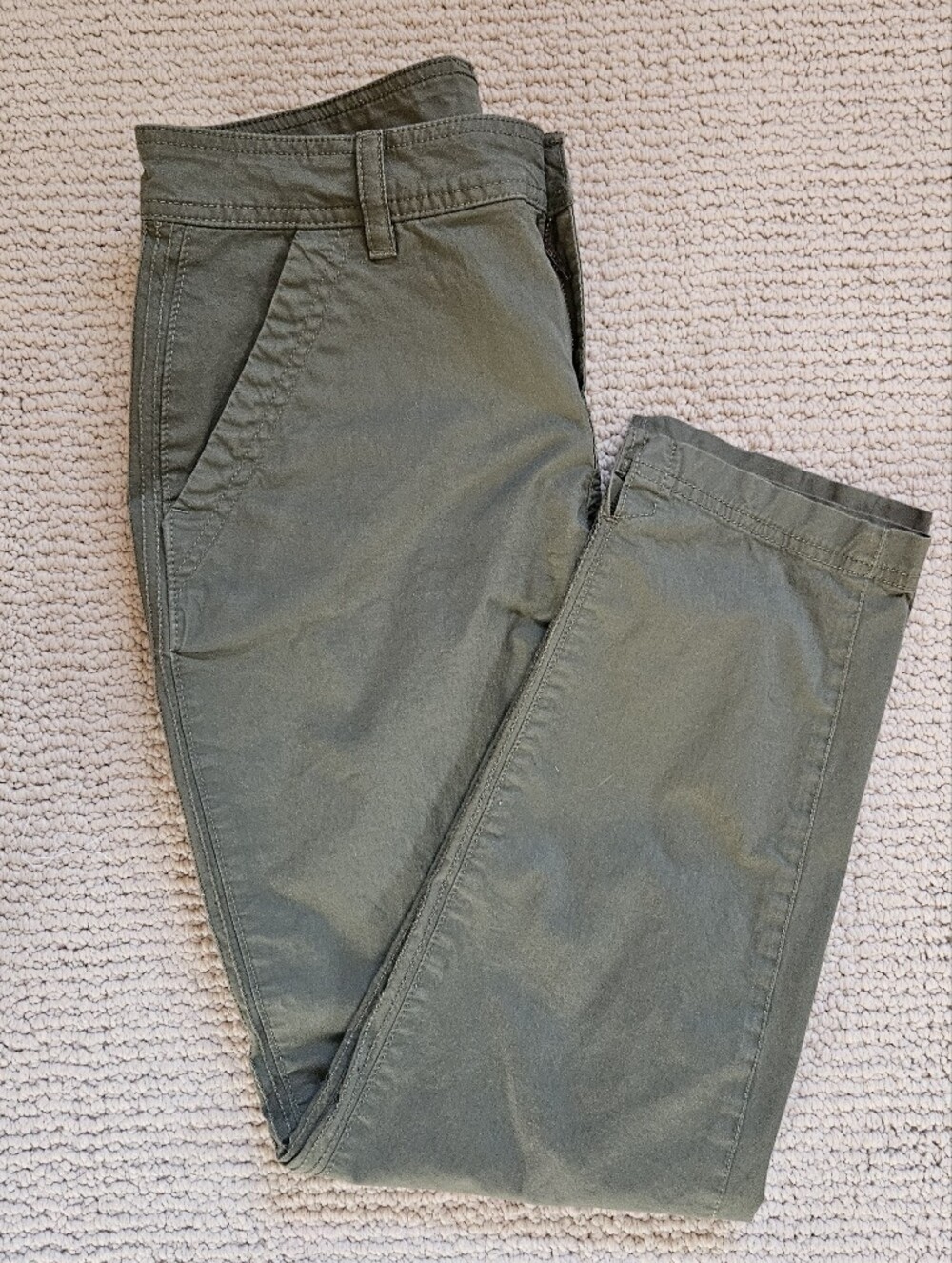 ​Eddie Bauer Specially Dyed Olive Army Green Straight Ankle Pants